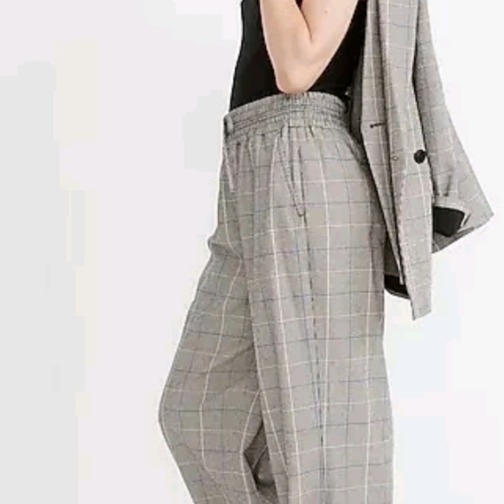 Madewell Pants Sz M Pants Carley Wide Leg Pants Plaid Pull On